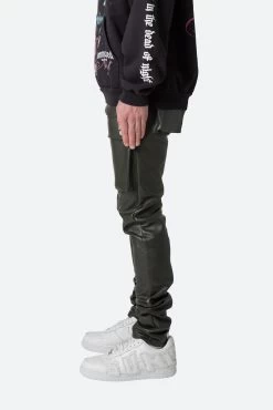 Leather Snap Cargo Pants - Olive 14 Leather Snap Cargo Pants - Olive -clothing Leather Snap Cargo Pants Olive 5