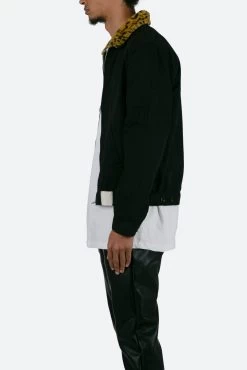 Leopard Work Jacket - Black -clothing Leopard Work Jacket Black 4