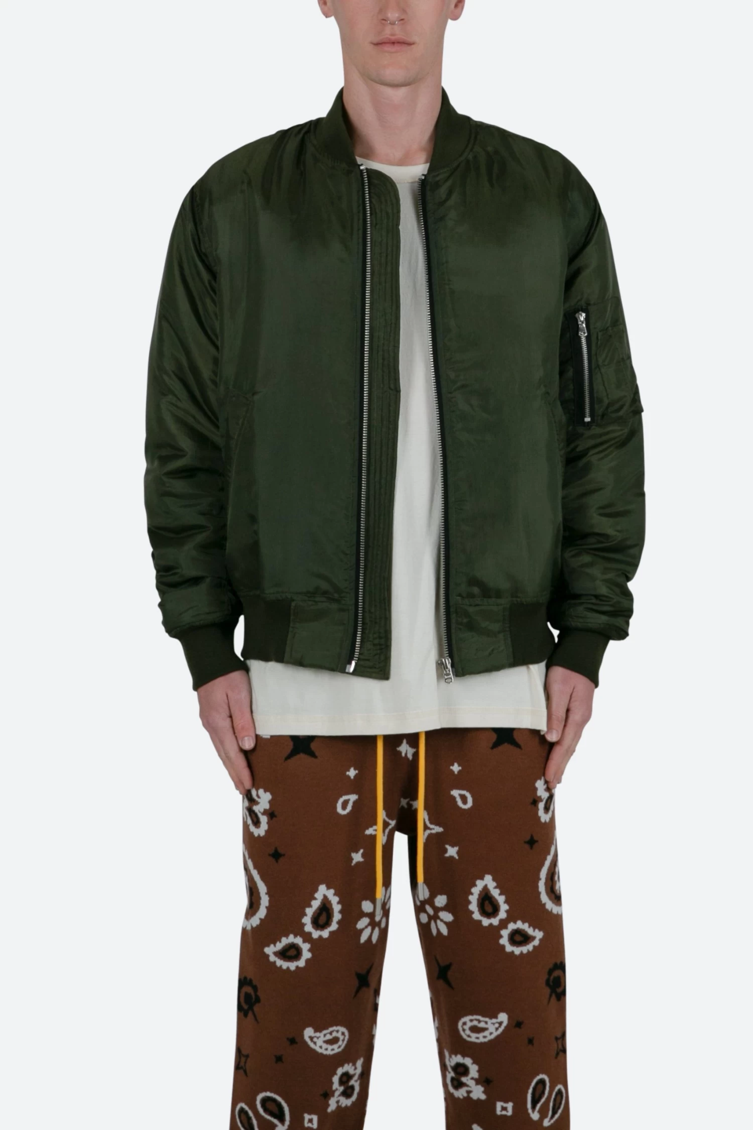 Lightweight Bomber Jacket - Olive 5 Lightweight Bomber Jacket - Olive - Image 3