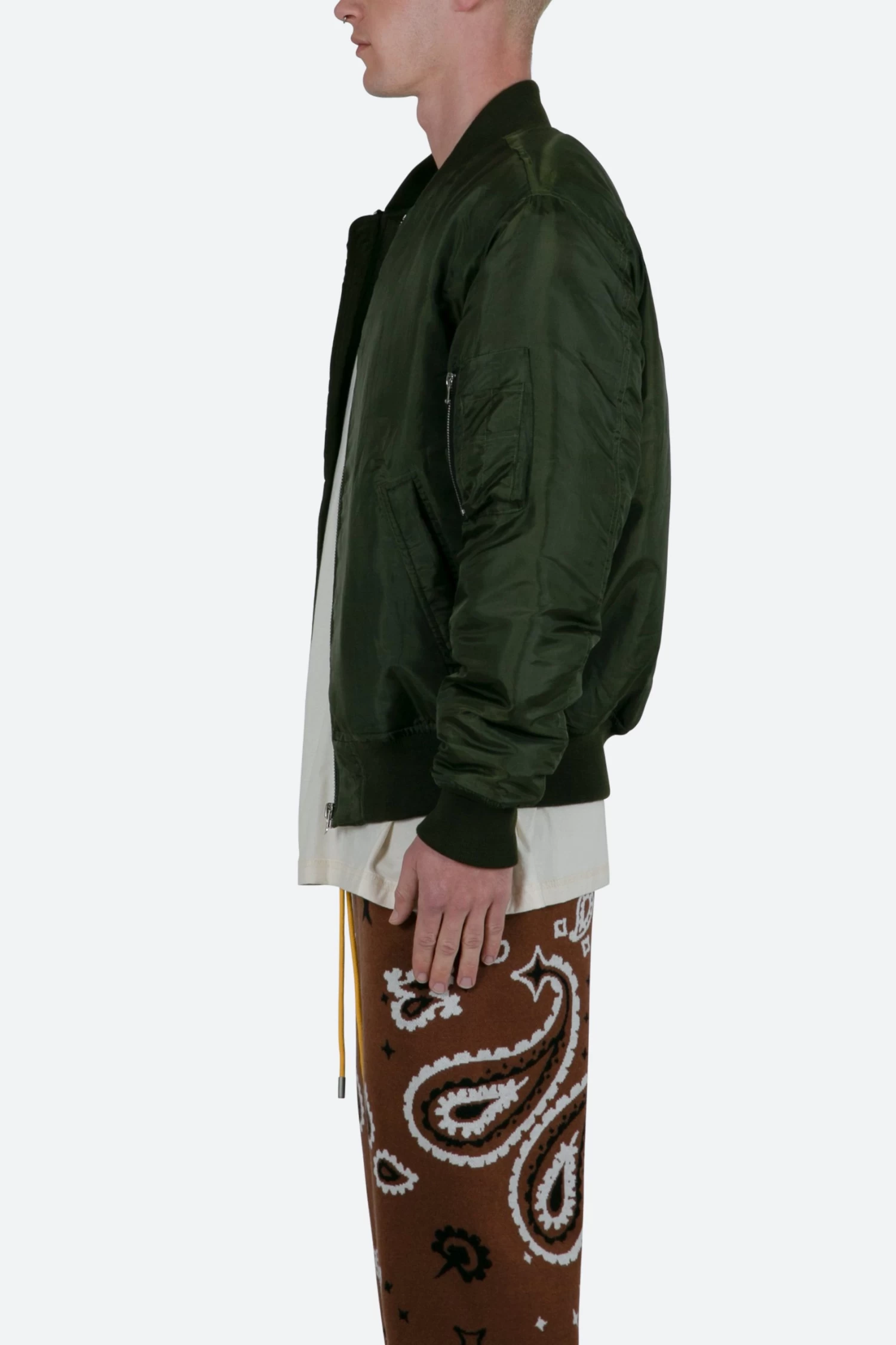 Lightweight Bomber Jacket - Olive 7 Lightweight Bomber Jacket - Olive - Image 5