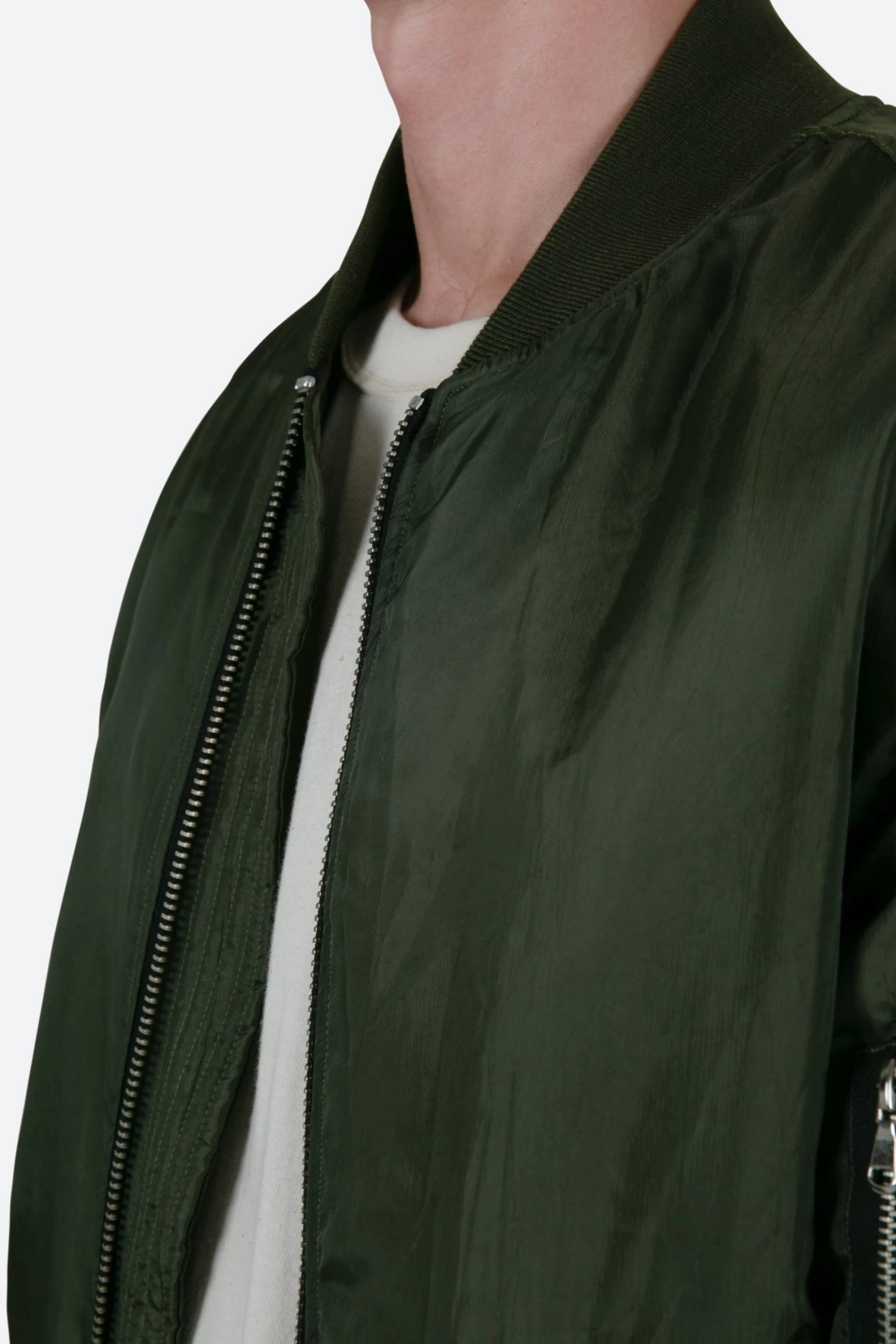 Lightweight Bomber Jacket - Olive 9 Lightweight Bomber Jacket - Olive - Image 7