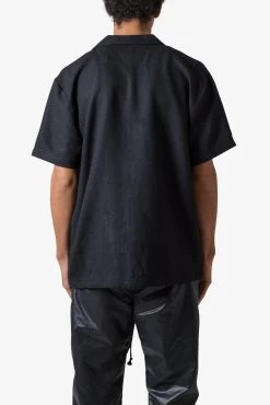 Linen Blend S/S Shirt - Black 14 Linen Blend S/S Shirt - Black -clothing Linen Blend SS Shirt Black 5