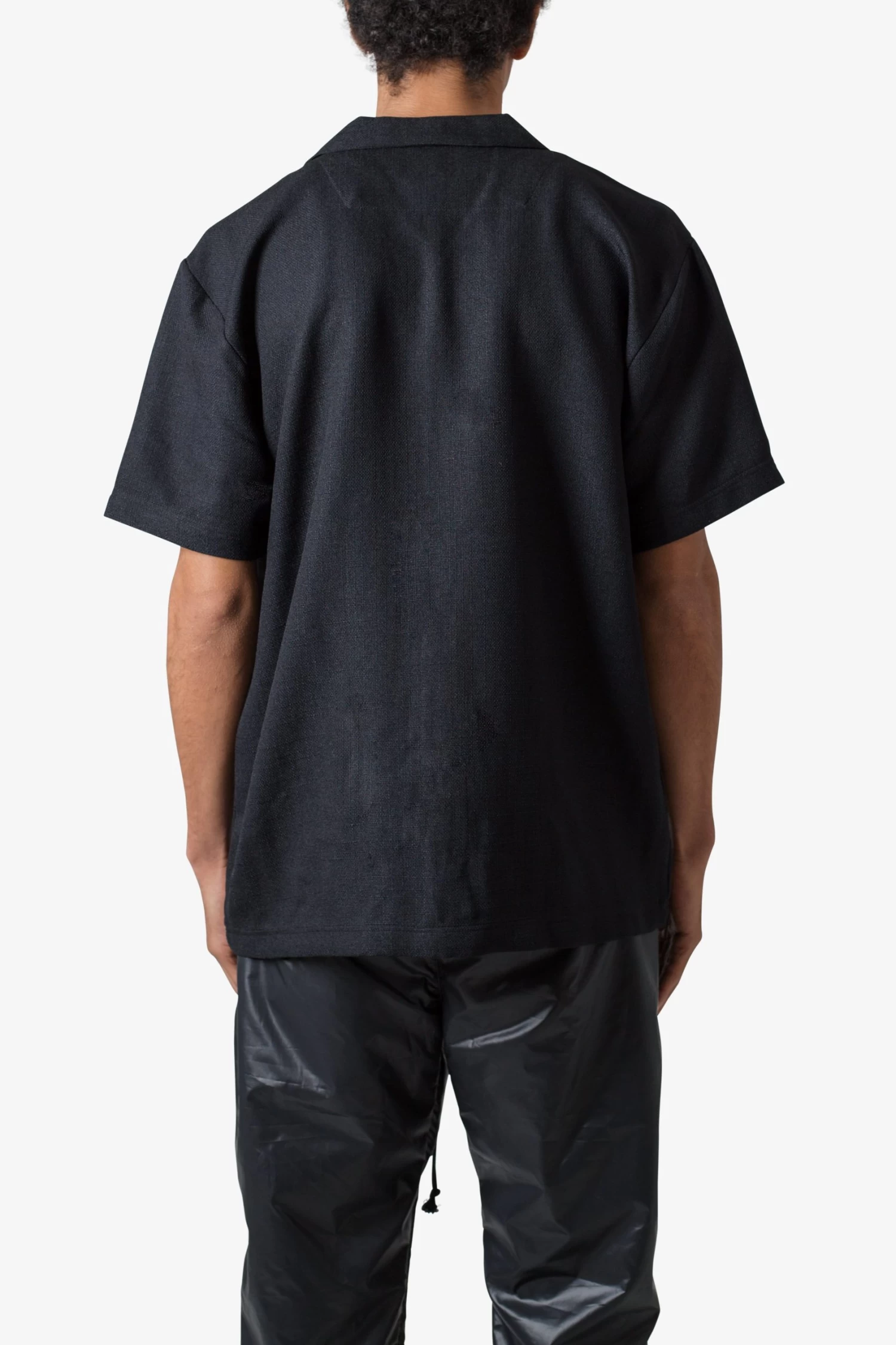 Linen Blend S/S Shirt - Black 7 Linen Blend S/S Shirt - Black - Image 5