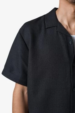 Linen Blend S/S Shirt - Black 17 Linen Blend S/S Shirt - Black -clothing Linen Blend SS Shirt Black 8