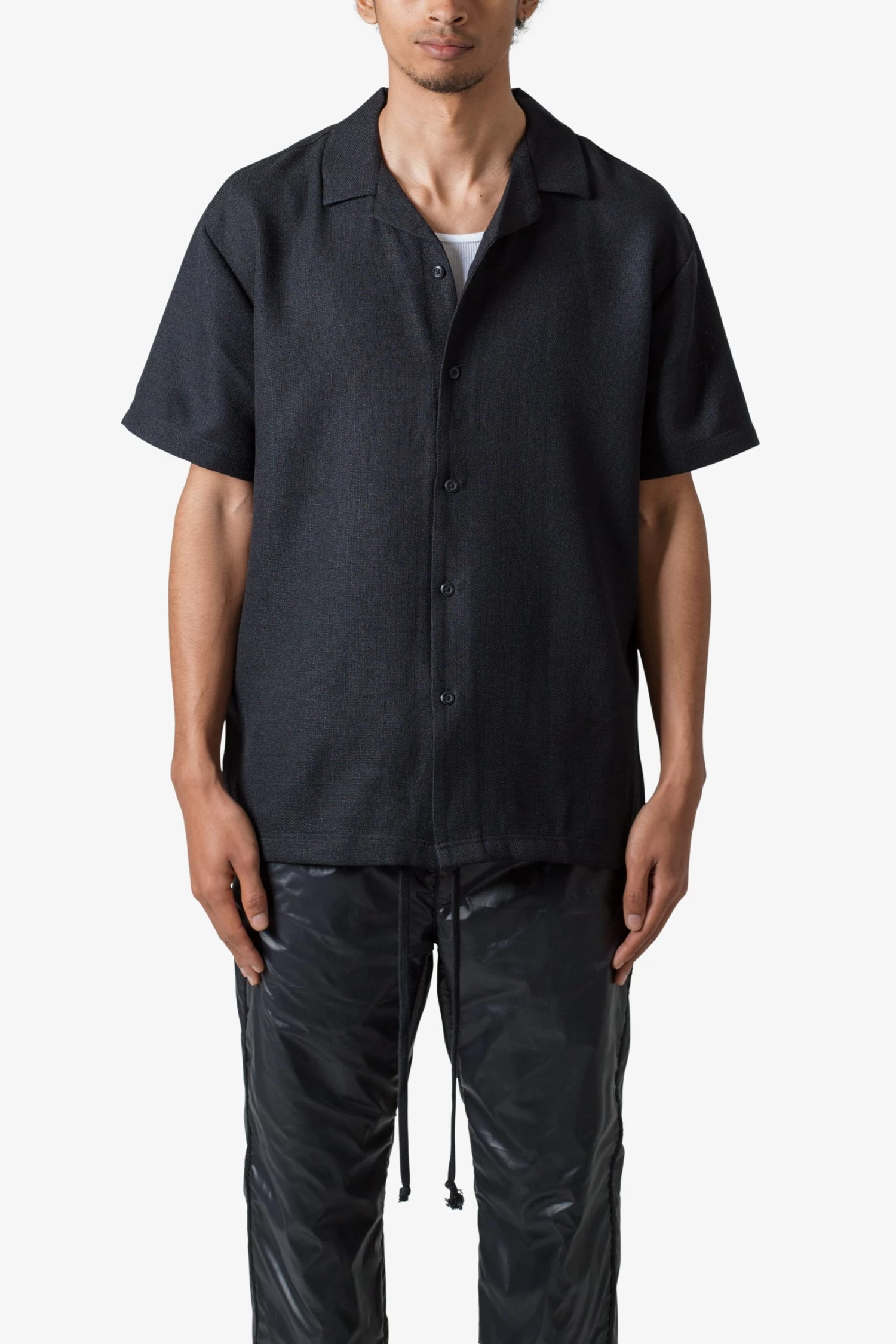 Linen Blend S/S Shirt - Black 3 Linen Blend S/S Shirt - Black