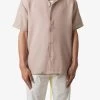 Linen Blend S/S Shirt - Brown 1 Linen Blend S/S Shirt - Brown -clothing Linen Blend SS Shirt Brown
