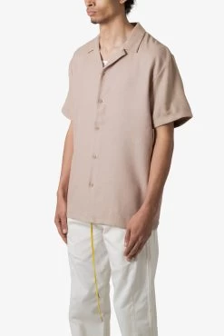 Linen Blend S/S Shirt - Brown -clothing Linen Blend SS Shirt Brown 3