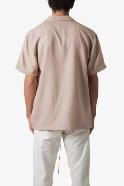 Linen Blend S/S Shirt - Brown -clothing Linen Blend SS Shirt Brown 5