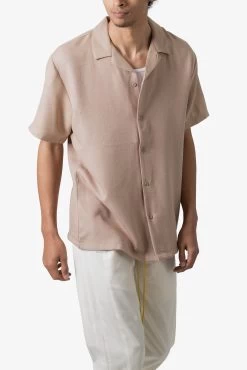 Linen Blend S/S Shirt - Brown -clothing Linen Blend SS Shirt Brown 6