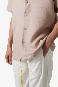 Linen Blend S/S Shirt - Brown -clothing Linen Blend SS Shirt Brown 7