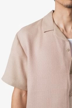 Linen Blend S/S Shirt - Brown -clothing Linen Blend SS Shirt Brown 8