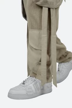 Mesh Overlay Cargo Pants - Tan -clothing Mesh Overlay Cargo Pants Tan 7