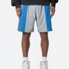 Mesh Paneled Shorts - Blue/Grey -clothing Mesh Paneled Shorts BlueGrey