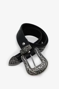 Metal Studded Belt - Black -clothing Metal Studded Belt Black 5