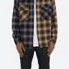 Mismatch Flannel Shirt - Brown/Grey -clothing Mismatch Flannel Shirt BrownGrey
