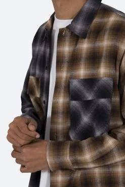 Mismatch Flannel Shirt - Brown/Grey -clothing Mismatch Flannel Shirt BrownGrey 8