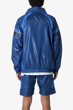 Mock Neck Nylon Jacket - Navy -clothing Mock Neck Nylon Jacket Navy 6