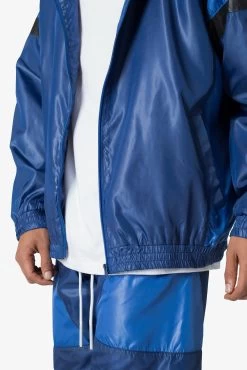 Mock Neck Nylon Jacket - Navy -clothing Mock Neck Nylon Jacket Navy 7