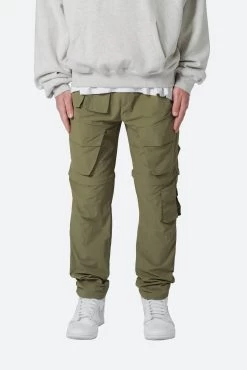Nylon Cargo Traveler Pants - Olive