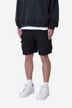 Nylon Side Cargo Shorts - Black -clothing Nylon Side Cargo Shorts Black 4