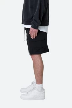 Nylon Side Cargo Shorts - Black -clothing Nylon Side Cargo Shorts Black 5