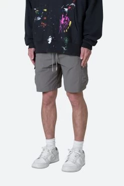 Nylon Side Cargo Shorts - Grey -clothing Nylon Side Cargo Shorts Grey 4