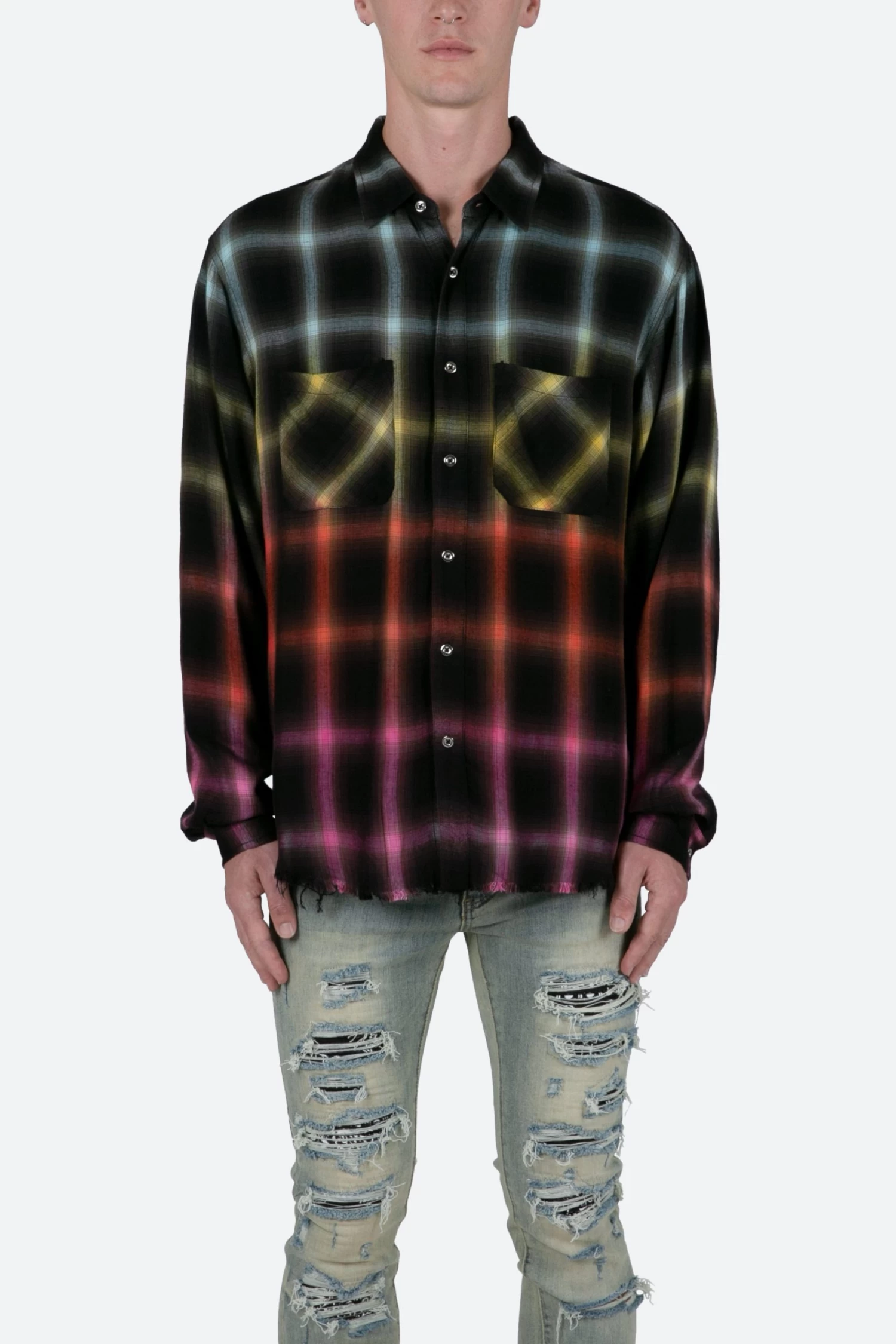 Ombre Flannel Shirt - Multi 3 Ombre Flannel Shirt - Multi