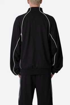 Oversized Jersey Track Jacket - Black/White -clothing Oversized Jersey Track Jacket BlackWhite 6