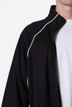 Oversized Jersey Track Jacket - Black/White -clothing Oversized Jersey Track Jacket BlackWhite 7
