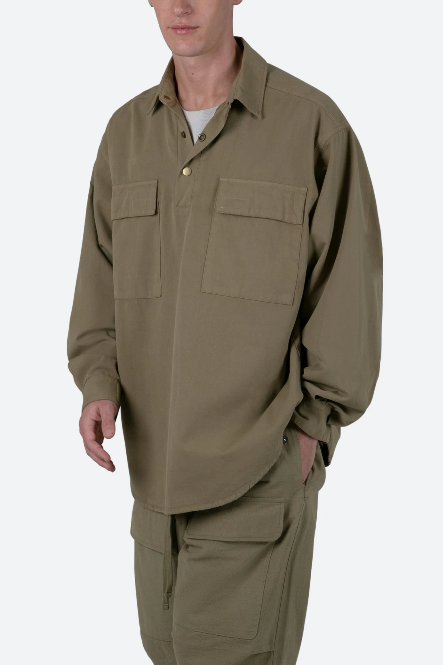 Oversized Utility Shirt - Olive 4 Oversized Utility Shirt - Olive - Image 2