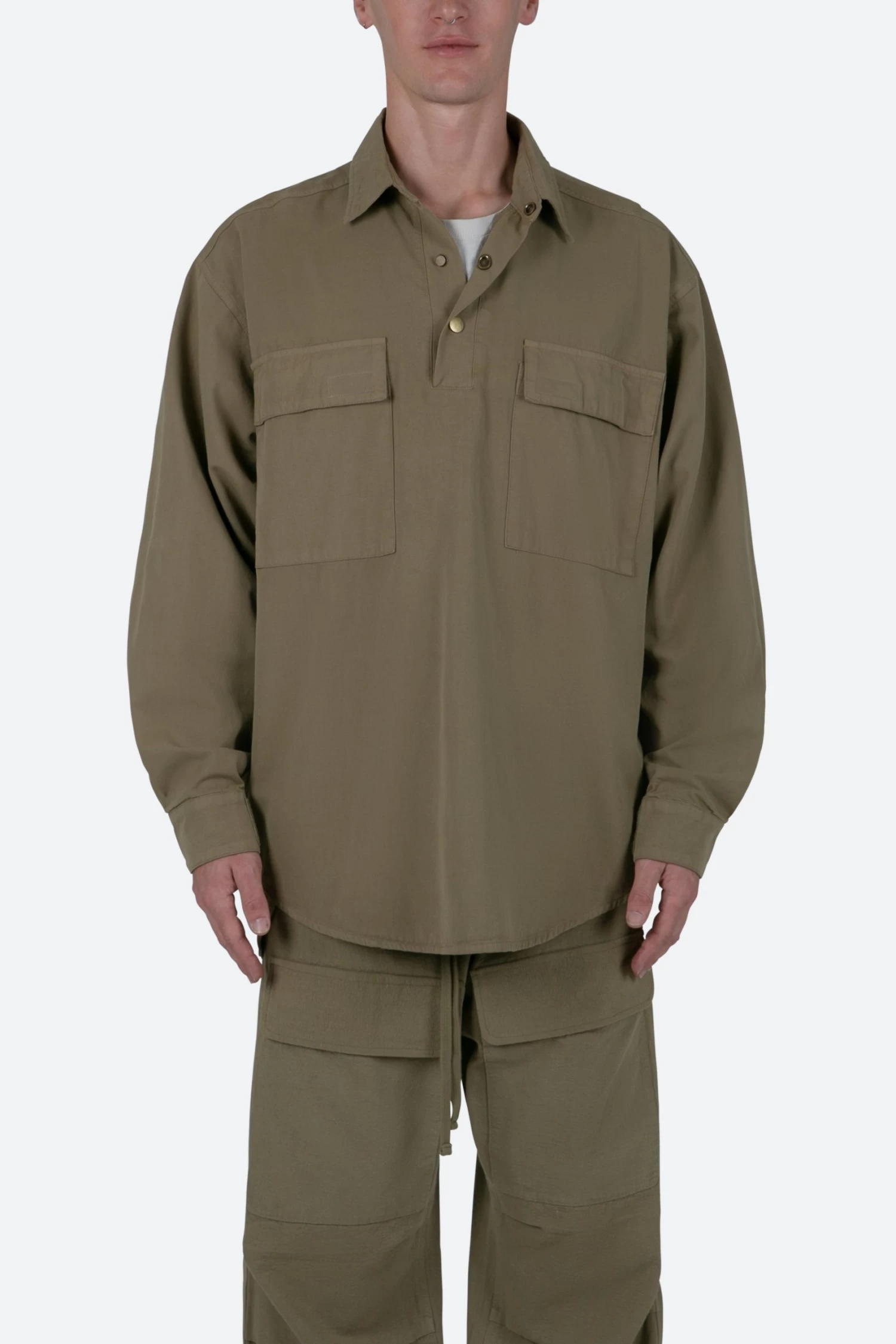 Oversized Utility Shirt - Olive 5 Oversized Utility Shirt - Olive - Image 3