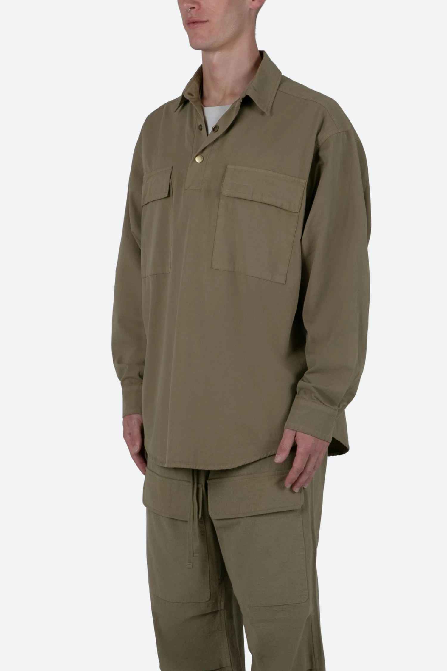 Oversized Utility Shirt - Olive 6 Oversized Utility Shirt - Olive - Image 4