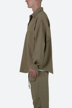 Oversized Utility Shirt - Olive 14 Oversized Utility Shirt - Olive -clothing Oversized Utility Shirt Olive 5