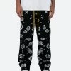 Paisley Knit Sweatpants - Black -clothing Paisley Knit Sweatpants Black
