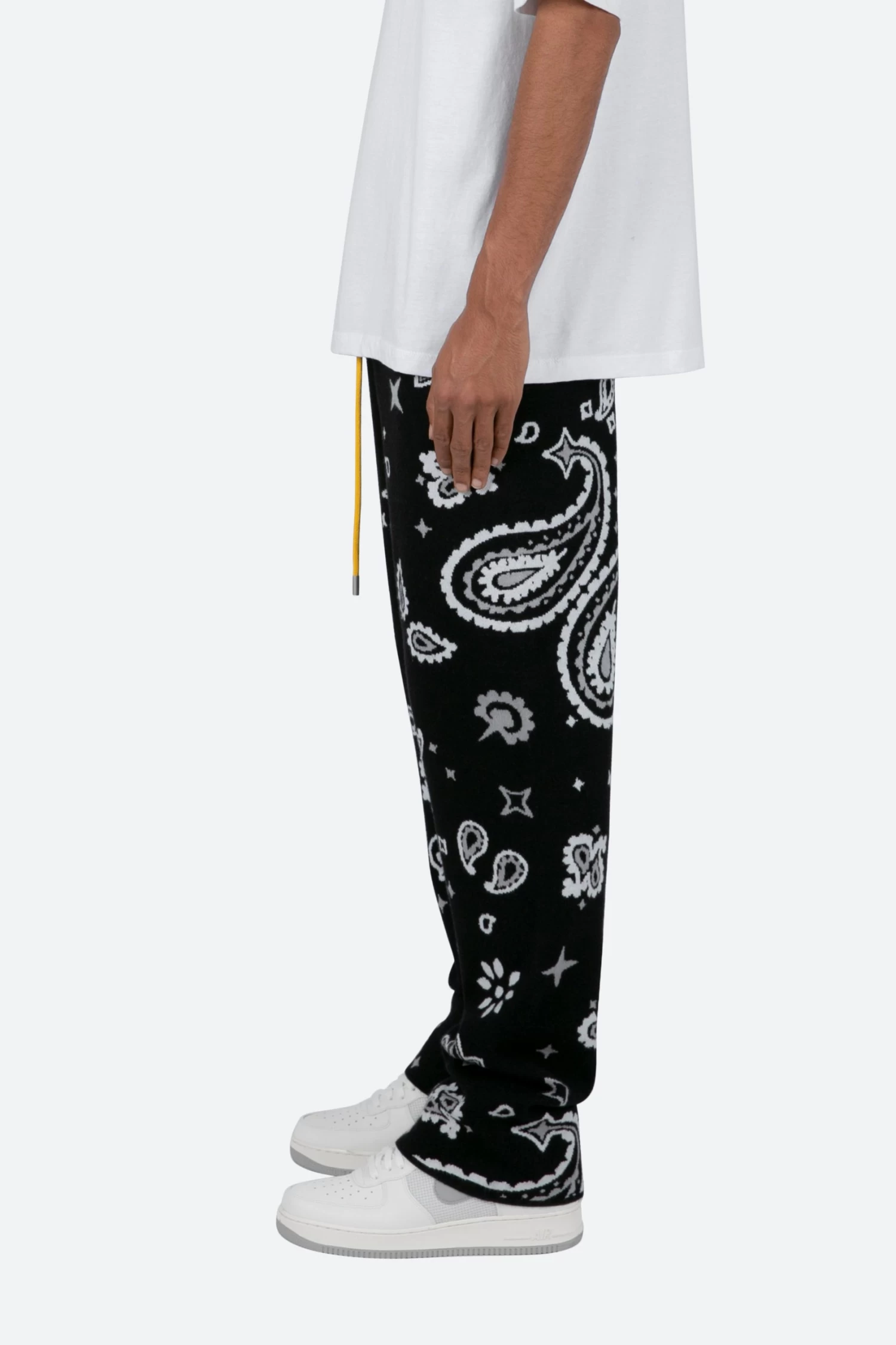 Paisley Knit Sweatpants - Black 7 Paisley Knit Sweatpants - Black - Image 5