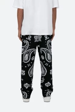 Paisley Knit Sweatpants - Black 16 Paisley Knit Sweatpants - Black -clothing Paisley Knit Sweatpants Black 6