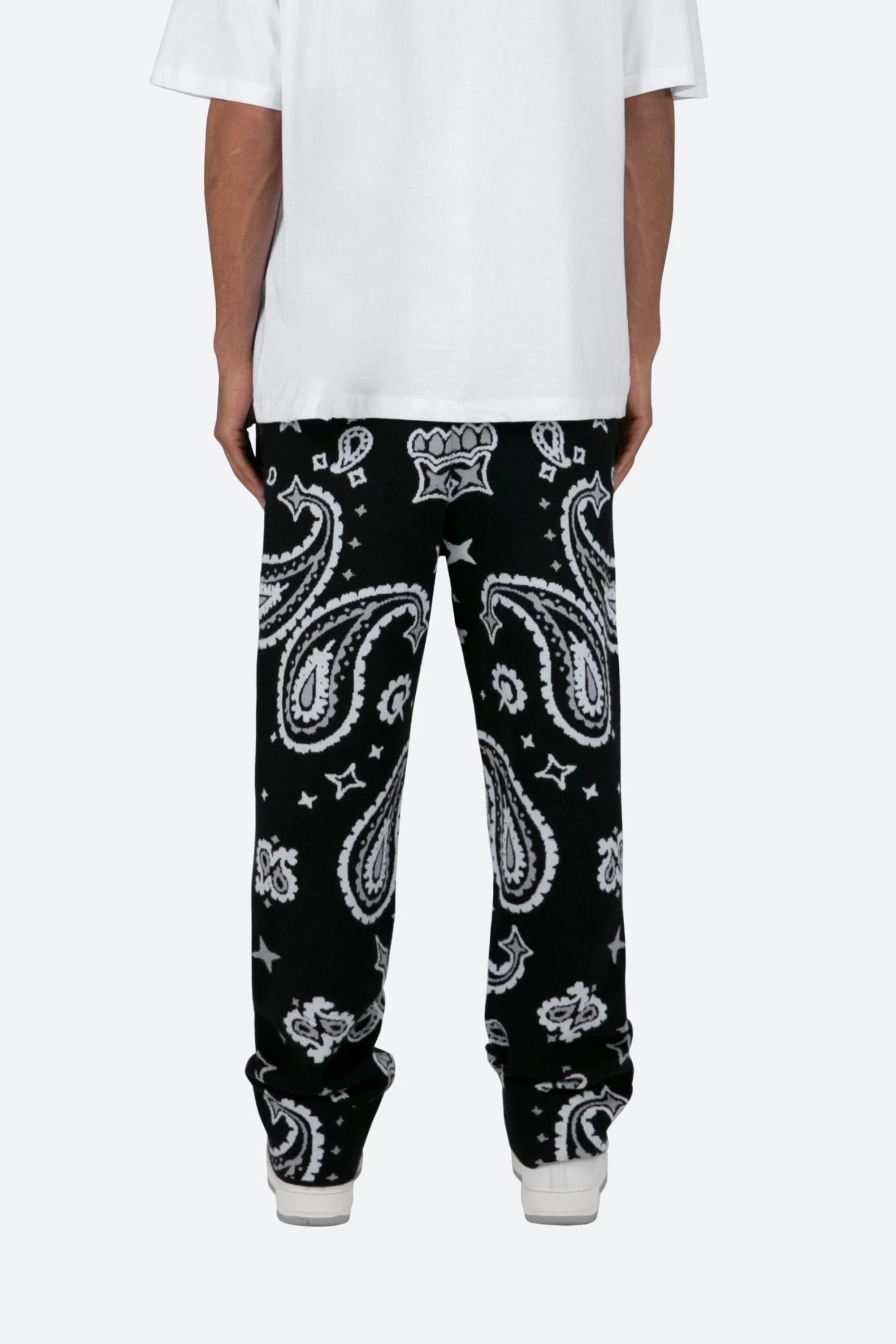 Paisley Knit Sweatpants - Black 8 Paisley Knit Sweatpants - Black - Image 6