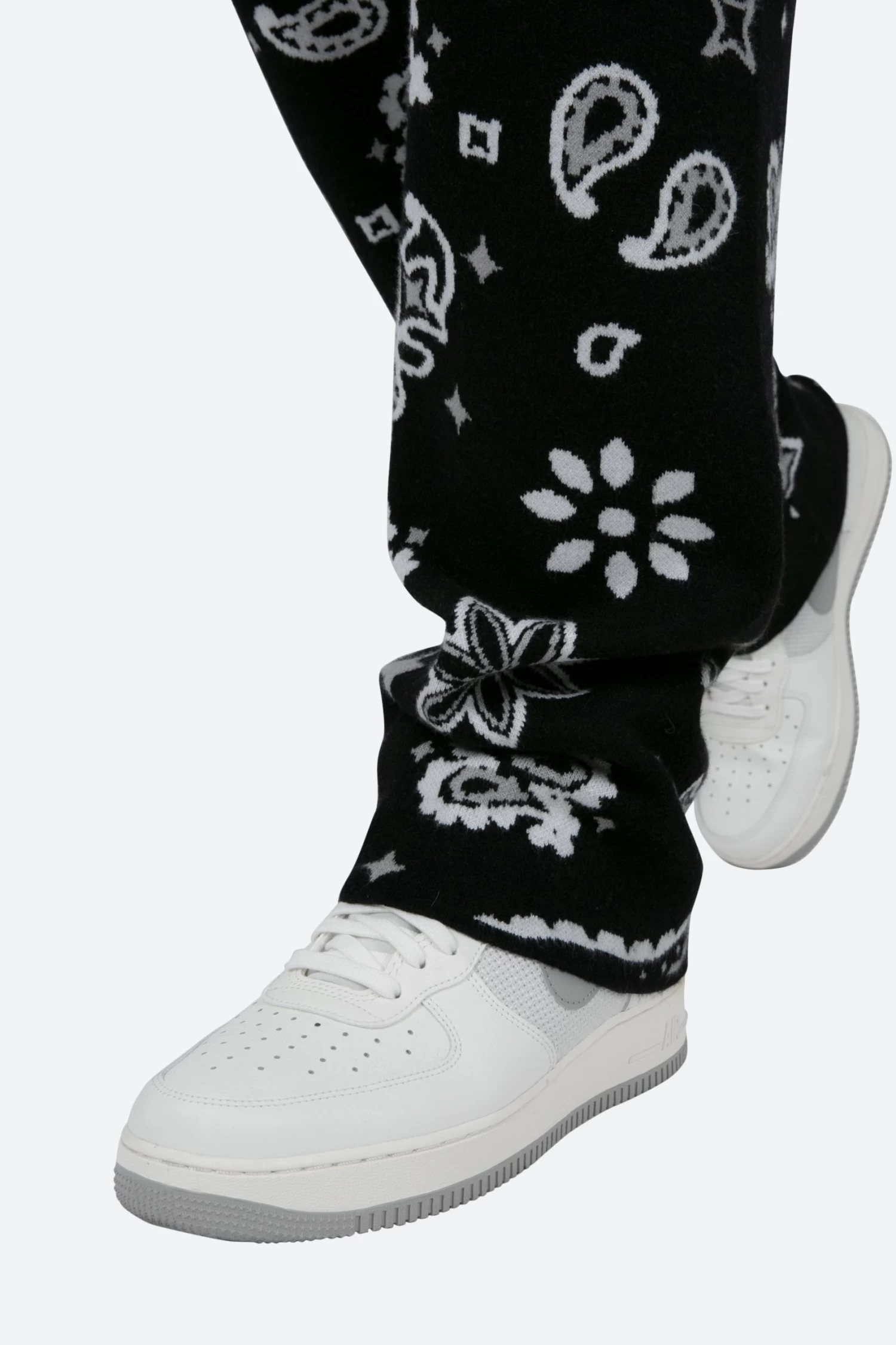 Paisley Knit Sweatpants - Black 11 Paisley Knit Sweatpants - Black - Image 9