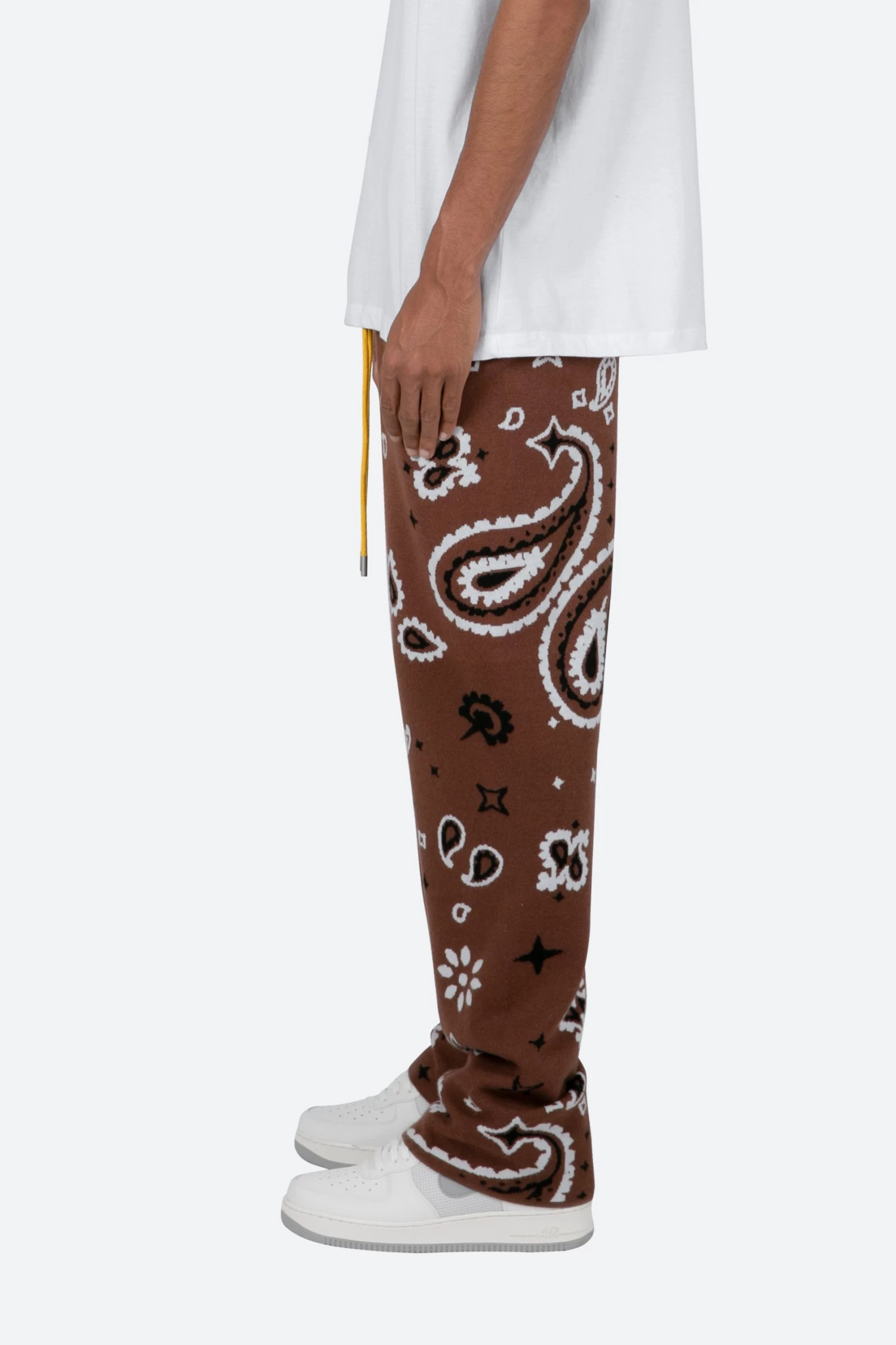 Paisley Knit Sweatpants - Brown 6 Paisley Knit Sweatpants - Brown - Image 4