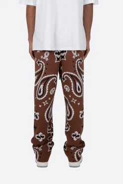 Paisley Knit Sweatpants - Brown 14 Paisley Knit Sweatpants - Brown -clothing Paisley Knit Sweatpants Brown 5