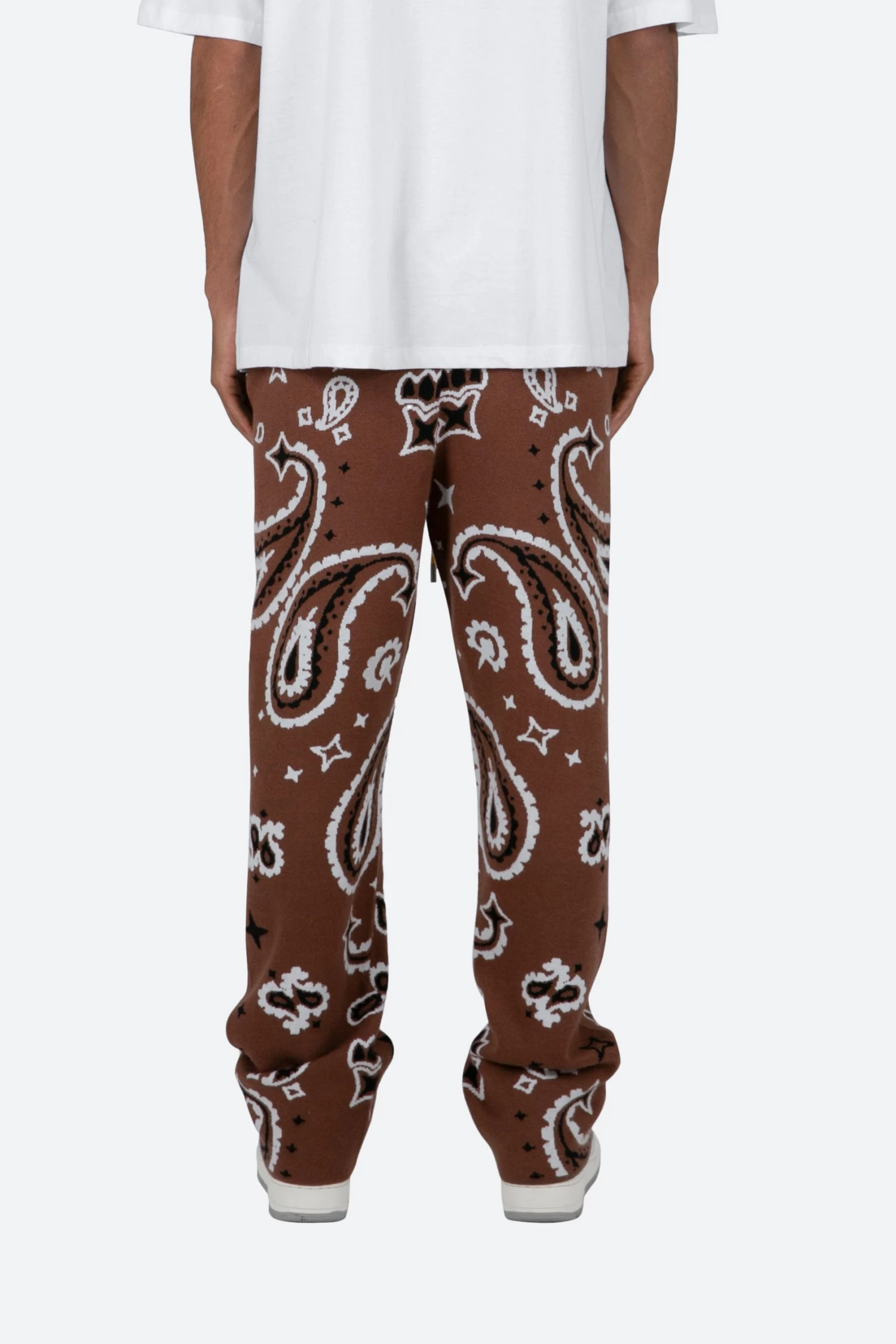Paisley Knit Sweatpants - Brown 7 Paisley Knit Sweatpants - Brown - Image 5