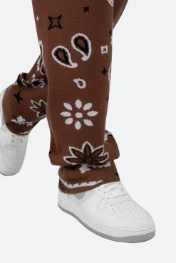 Paisley Knit Sweatpants - Brown 17 Paisley Knit Sweatpants - Brown -clothing Paisley Knit Sweatpants Brown 8