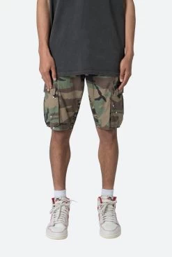Paneled Cargo Shorts - Camo