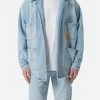 Paneled Denim Jacket - Light Blue -clothing Paneled Denim Jacket Light Blue