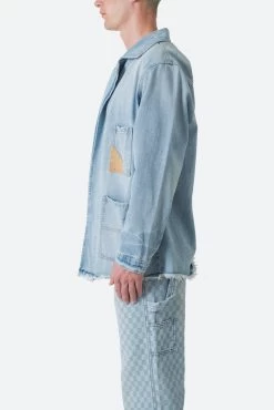 Paneled Denim Jacket - Light Blue 14 Paneled Denim Jacket - Light Blue -clothing Paneled Denim Jacket Light Blue 5