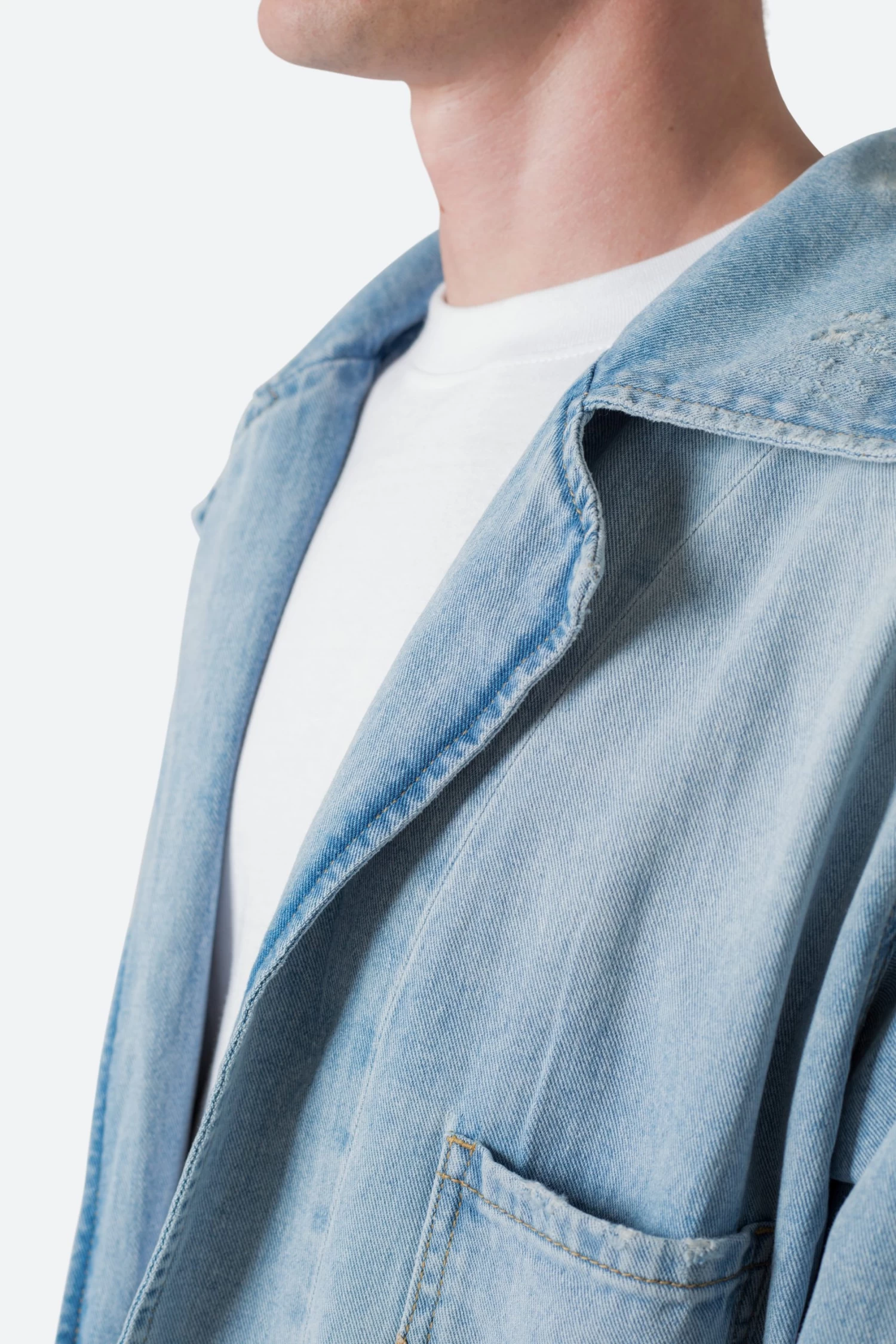 Paneled Denim Jacket - Light Blue 10 Paneled Denim Jacket - Light Blue - Image 8