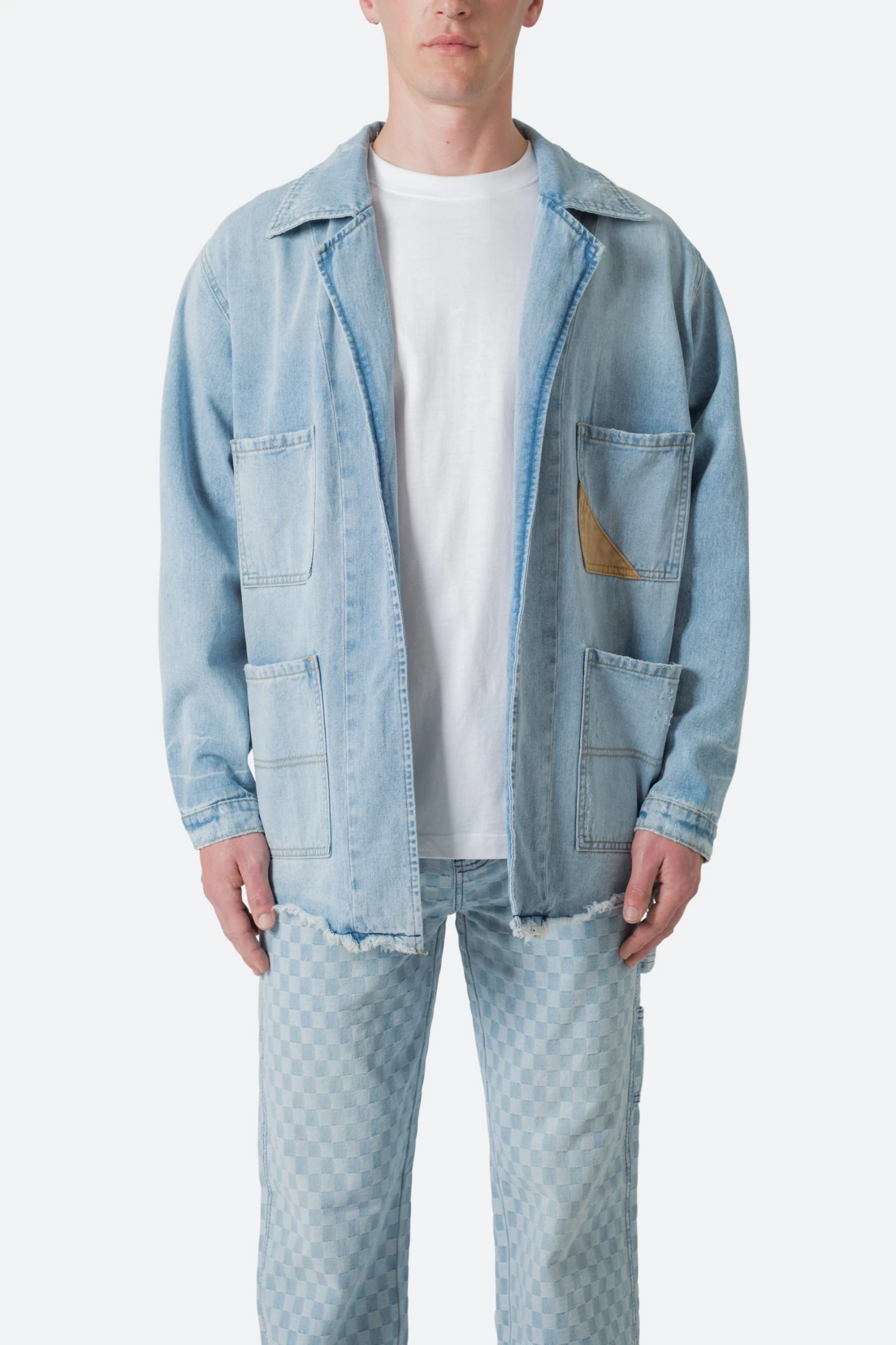 Paneled Denim Jacket - Light Blue 3 Paneled Denim Jacket - Light Blue