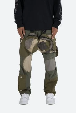 Patchwork Cargo Pants - Olive -clothing Patchwork Cargo Pants Olive 3