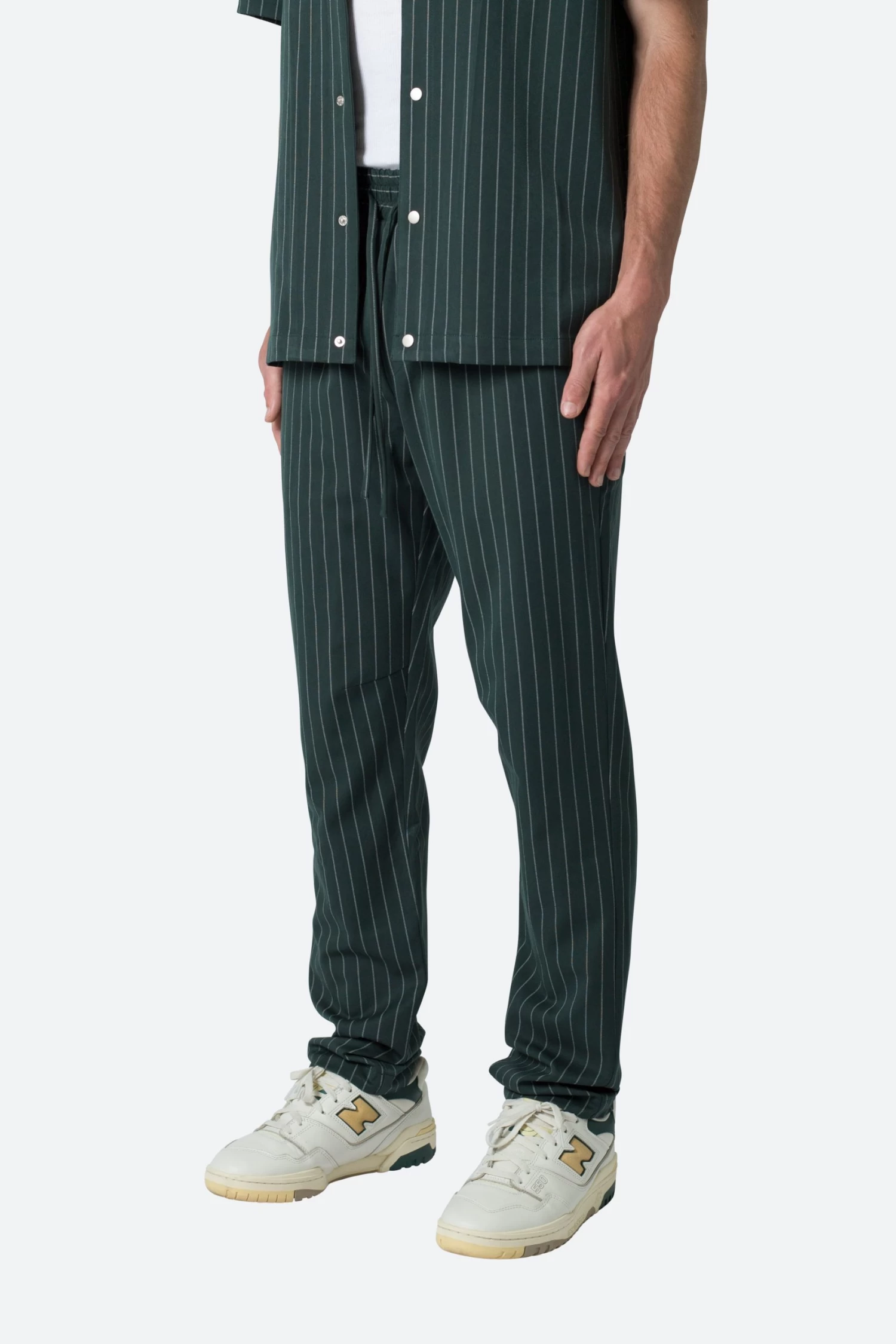Pinstripe Drawcord Pants - Green 6 Pinstripe Drawcord Pants - Green - Image 4