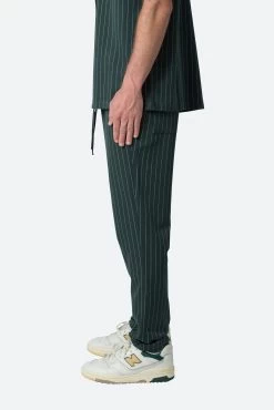 Pinstripe Drawcord Pants - Green 13 Pinstripe Drawcord Pants - Green -clothing Pinstripe Drawcord Pants Green 5